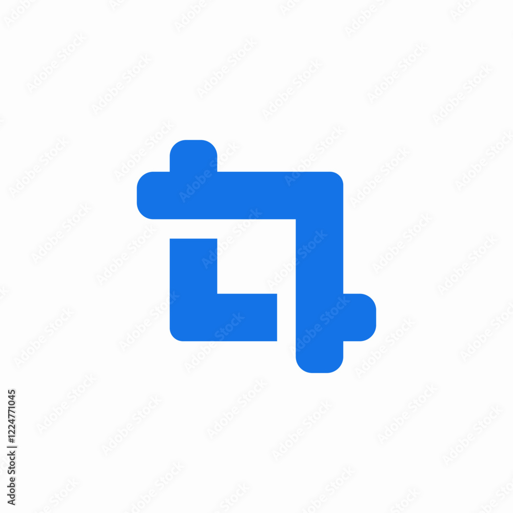 Crop image edit icon vector sign Crop image edit icon vector sign