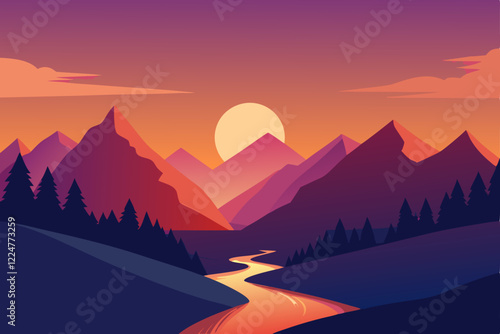 sunrise in mountains