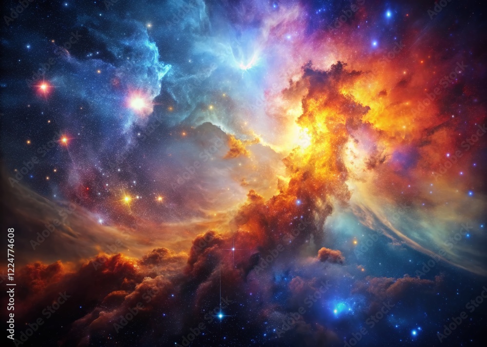 Naklejka premium Majestic Nebulae: Vertical Astronomy Banners - High Resolution Stock Photos
