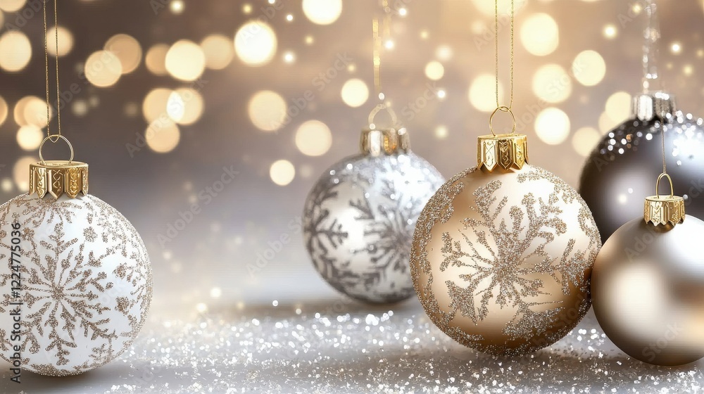 A festive party invitation with glowing snowflake patterns, sparkling accents, and elegant gold and silver details. A festive party invitation with glowing snowflake patterns, sparkling accents, and elegant gold and silver details.