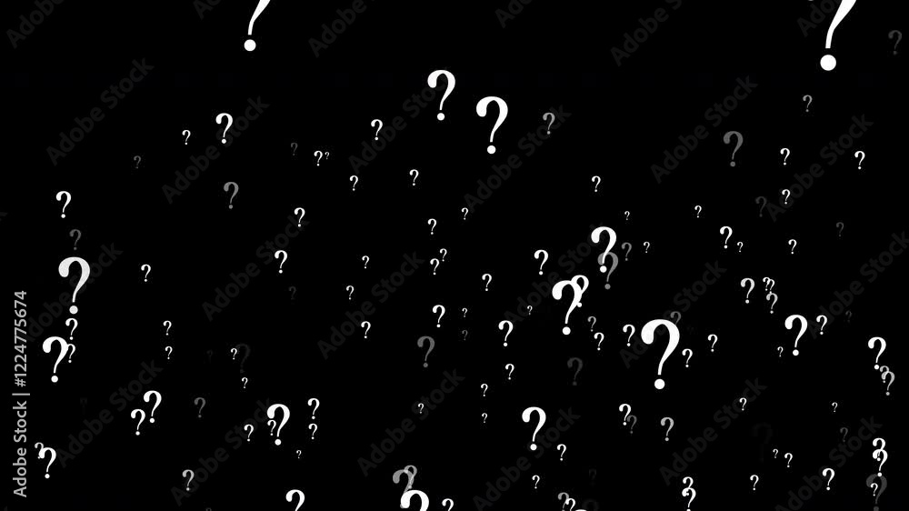 Loop Question Mark Animation On Transparent Background, Abstract ...
