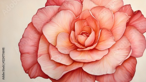 Closeup of a Delicate Coral and Pink Flower Blossom