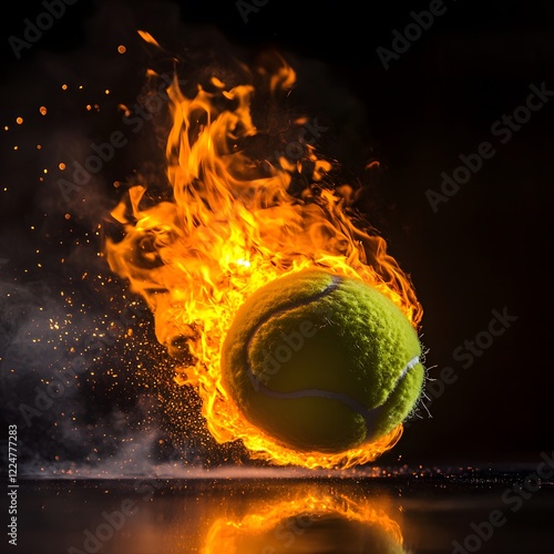 Wallpaper Mural tennis ball and fire Torontodigital.ca