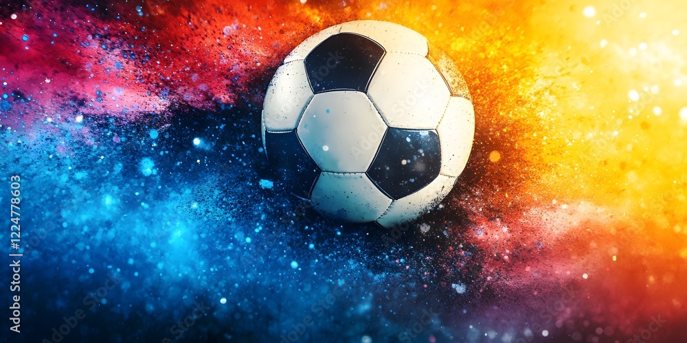 Fototapeta premium soccer ball in the fire