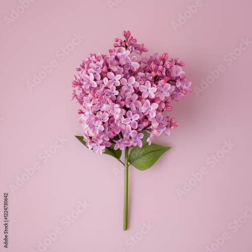 Delicate Lilac Blossoms on a Pastel Pink Background