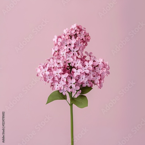 Delicate Pink Lilac Blossoms on a Soft Pink Background