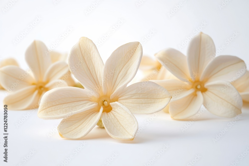Creamy flowers studio shot, white background, spa, beauty Creamy flowers studio shot, white background, spa, beauty