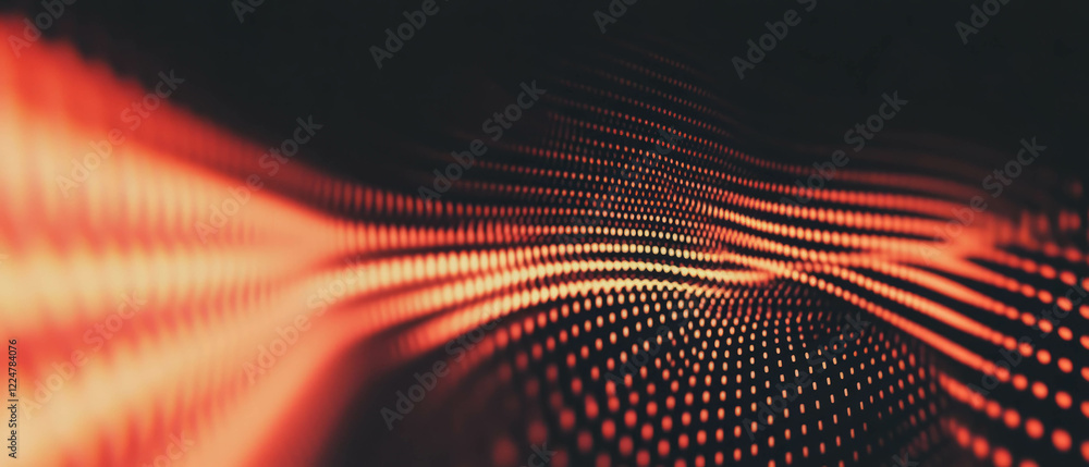 Fototapeta premium Dynamic abstract design with dark tones and vibrant highlights creating sound waves