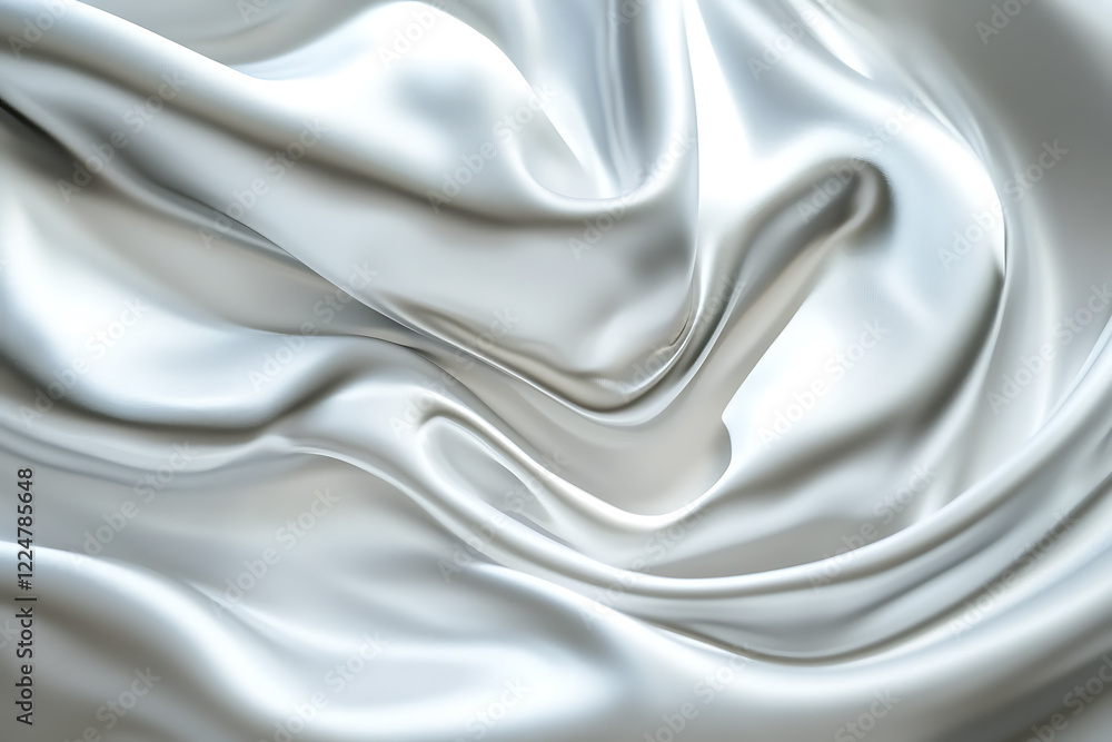Elegant Black and Silver Silk Satin Fabric with Soft Folds and Luxurious Shine Elegant Black and Silver Silk Satin Fabric with Soft Folds and Luxurious Shine