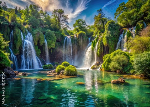 Bosnia's Kravice Waterfalls: a stunning high-resolution cascade, captured with deep depth of field.