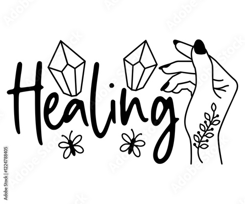 Healing vector, inspirational quotes vector