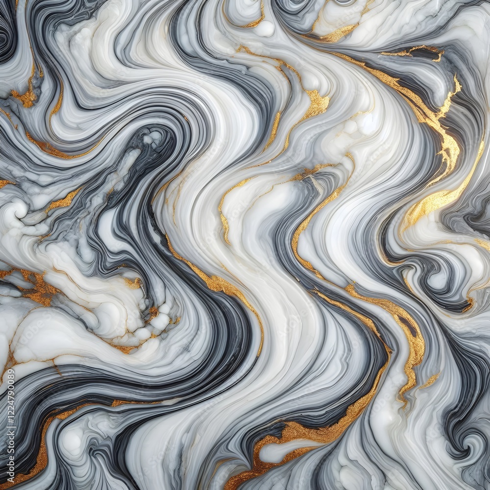 Luxurious Gray and White Marbleized Texture with Gold Accents Luxurious Gray and White Marbleized Texture with Gold Accents