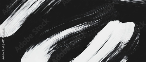 Brushstrokes in monochrome colors create a classic texture over a black background
