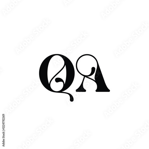 QA monogram logo design letter text name symbol monochrome logotype alphabet character simple logo