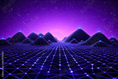 Retro Futuristic Landscape ...