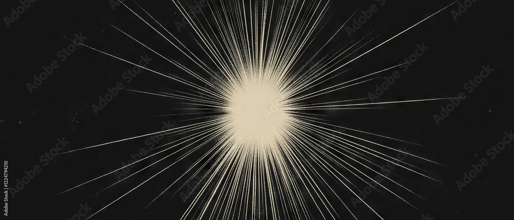 Obraz premium Concentric circular spark patterns radiating from a central point against a black background