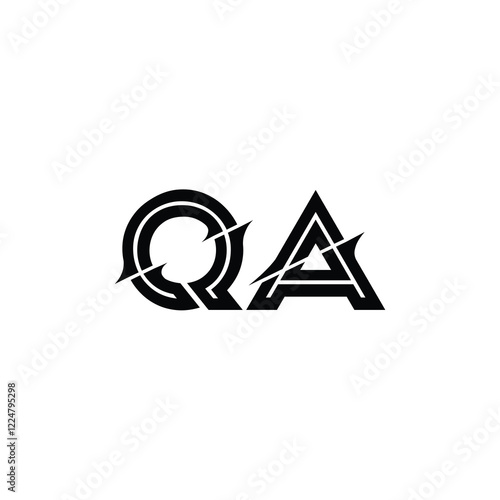 QA monogram logo design letter text name symbol monochrome logotype alphabet character simple logo