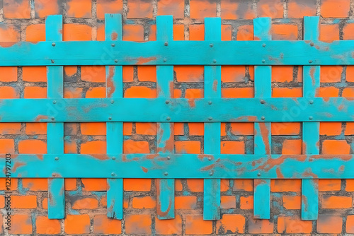 Blue Wooden Lattice Creates...