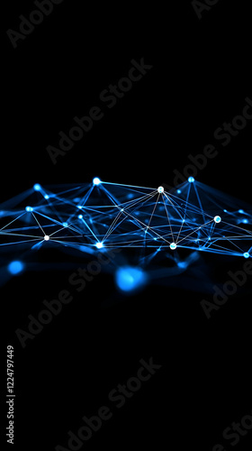 Abstract Blue Network Glowi...
