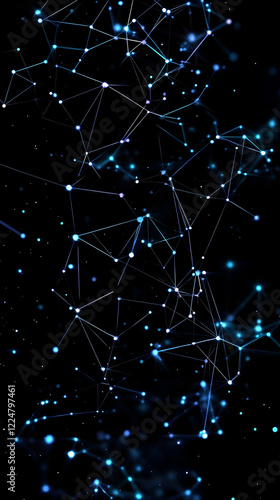 Abstract Network of Blue Gl...
