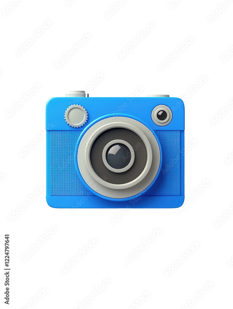 Isolated 3D Rendered Blue Toy Camera Isolated 3D Rendered Blue Toy Camera