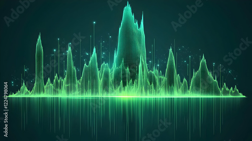 Abstract 3D Green Wireframe...