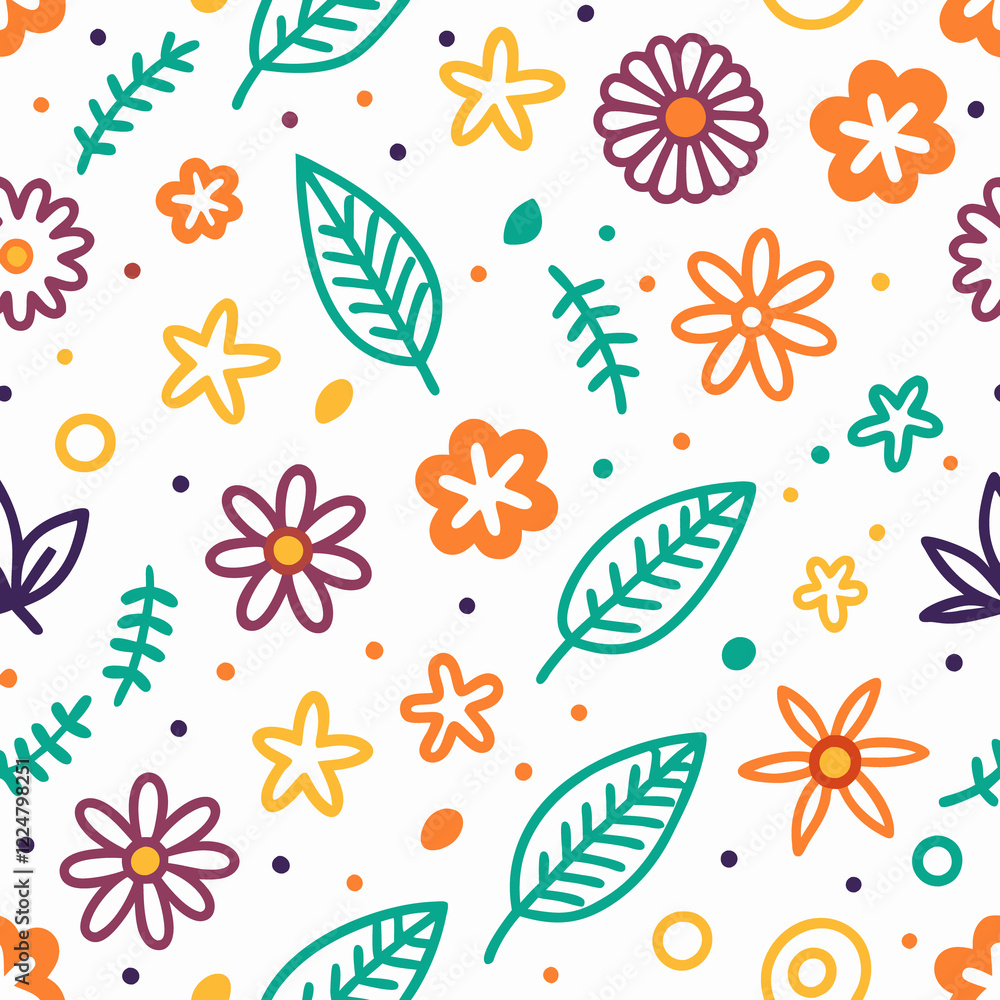 Obraz premium Colorful floral seamless pattern. (11)