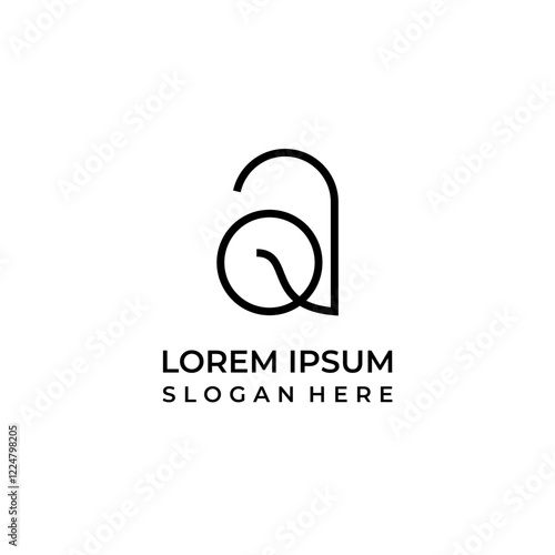 AQ letter monogram logo, A le...