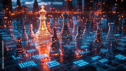 Wallpaper Mural Digital chess ai clash on a binary code battlefield Torontodigital.ca