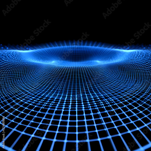Abstract 3D Blue Grid Creat...