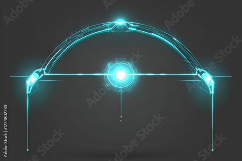 Futuristic Neon Arch Emits ...