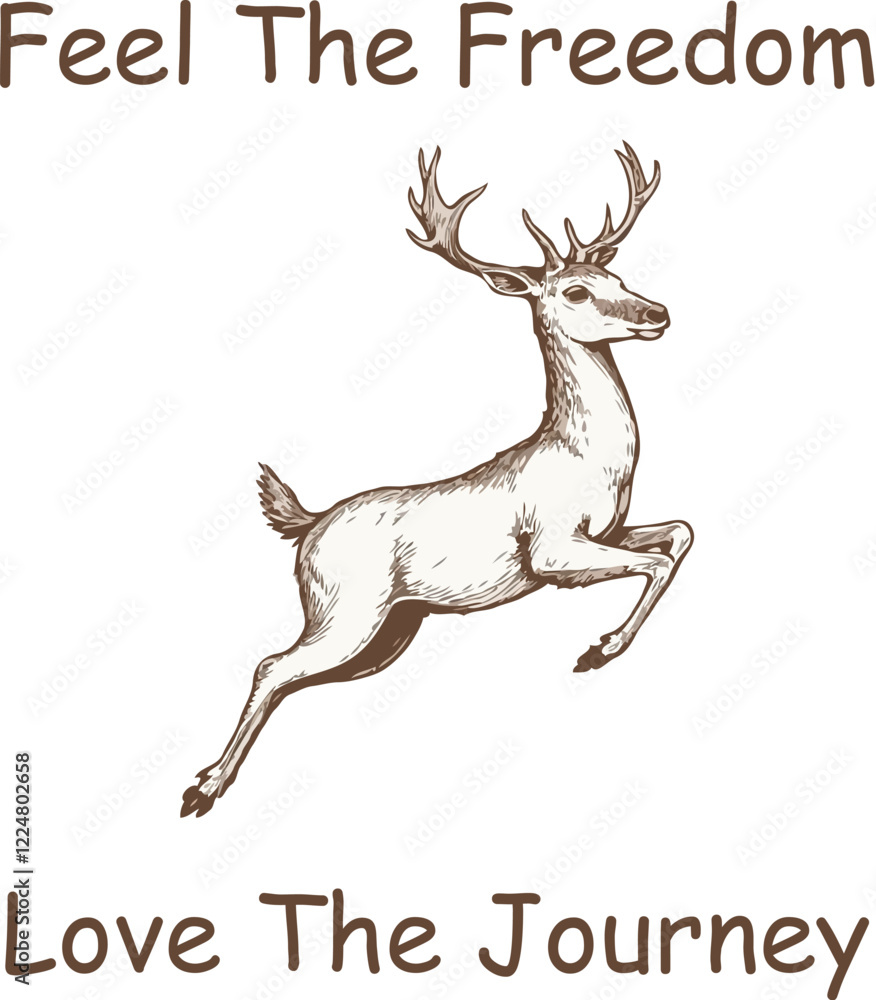 A playful illustration of a cute deer in jump. Generative AI. A playful illustration of a cute deer in jump. Generative AI.