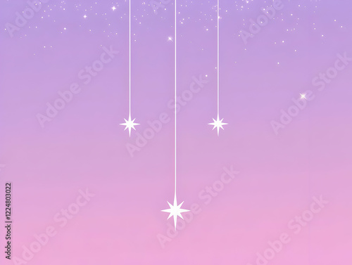 Three White Stars Hanging o...