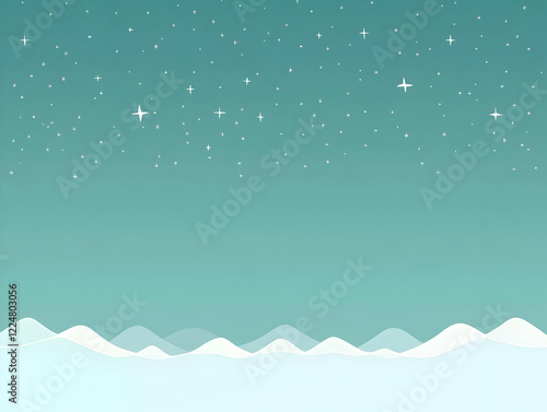 Snowy Hills Extend Under a ...