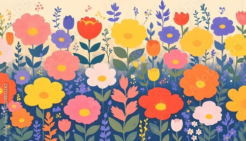 Wallpaper Mural Colorful floral background Torontodigital.ca