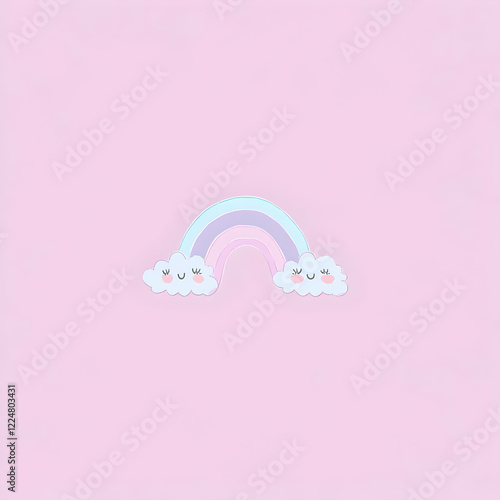 Cute pastel rainbow with sm...