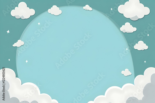 Paper Cut Clouds Frame a Li...