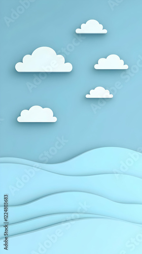 3D Render of Paper Cut Clou...