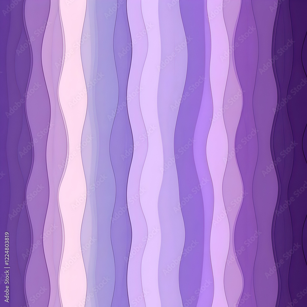 Abstract Purple Background with Smooth Vertical Wavy Lines and Soft Gradients Seamlessly Blending