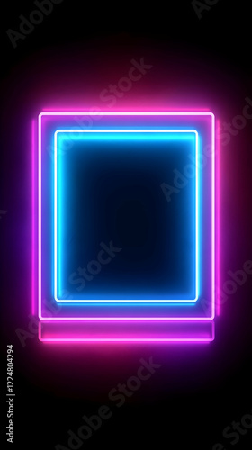 Neon Lights Frame Creates a...