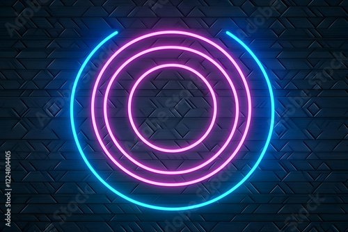 Neon Circle Lights Glow on ...
