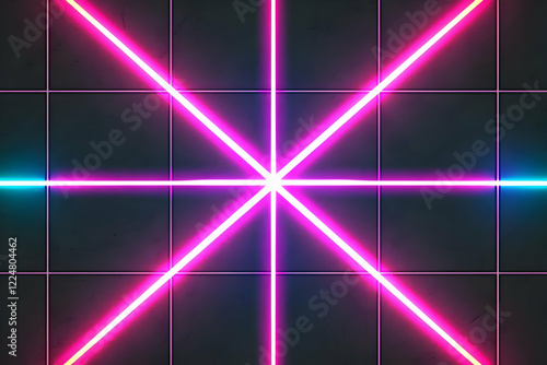Pink Neon Lights Cross on a...