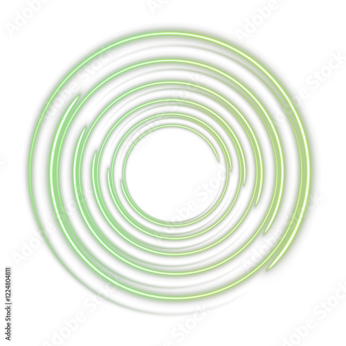 vibrant glowing green portal with spiral energy and rainbow spectrum—perfect for PNG fantasy tech frames, abstract science visuals, or electric vortex effects.