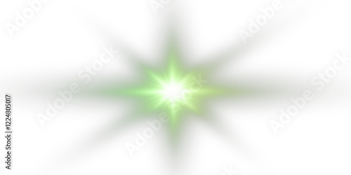 vibrant green burst of magical light and sparkles—ideal for PNG holiday designs, party effects, or abstract Christmas-themed backgrounds with glowing flares.