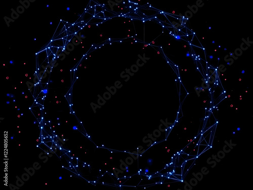 Abstract Blue and Red Circu...