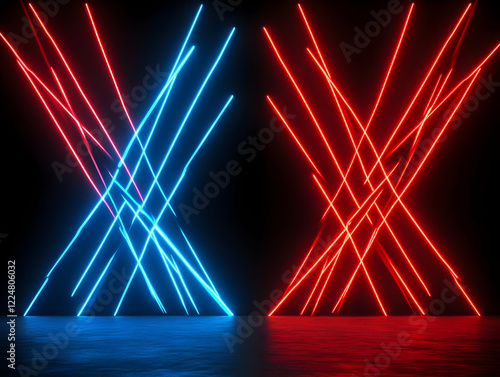 Red and Blue Neon Lights Fo...