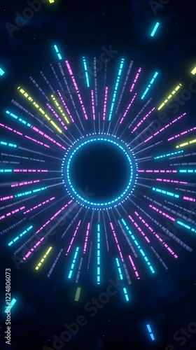 Neon Light Rays Burst from ...