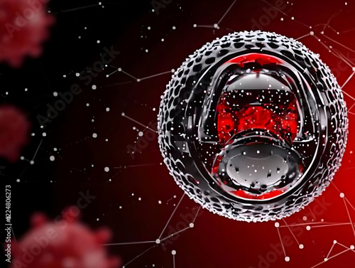 3D Rendered Virus Cell Floa...
