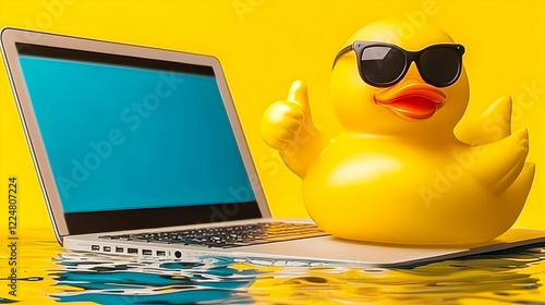 Cool Rubber Duck with Sungl...