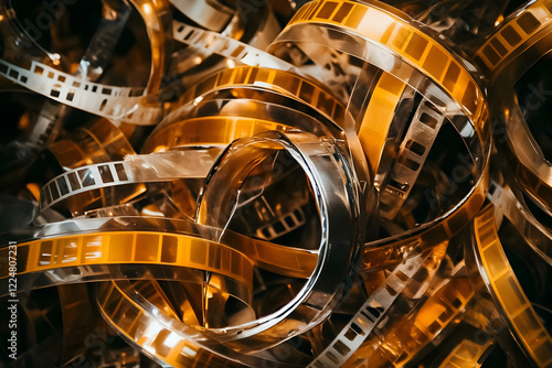 Tangled Strips of Film Crea...